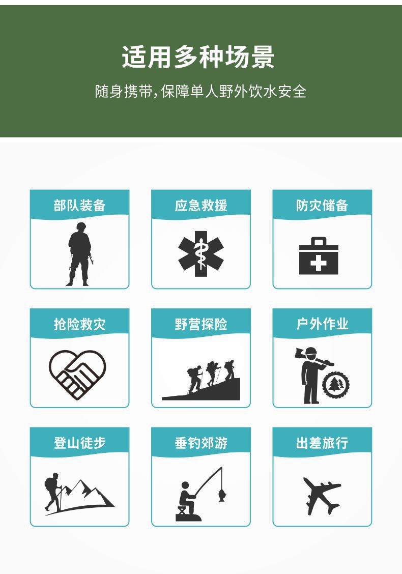 凈易單兵軍用微型凈水器可隨身攜帶保障飲水安全